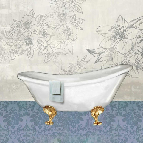 Garden Bath I - Mini Gold Ornate Wood Framed Art Print with Double Matting by Fontaine, Drako