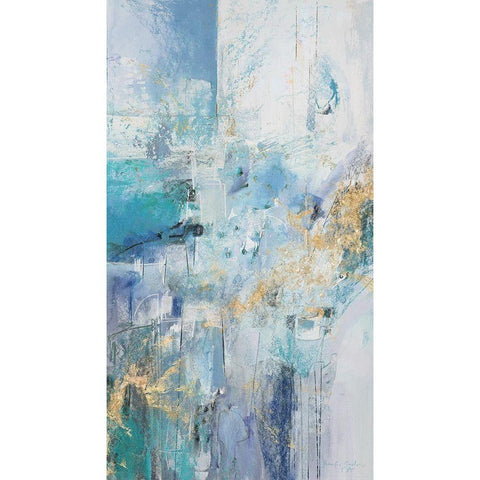 Turquoise Flow II Black Modern Wood Framed Art Print with Double Matting by Gardner, Jennifer