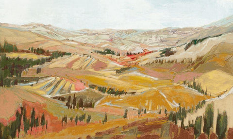 Rolling Hills Tuscany White Modern Wood Framed Art Print with Double Matting by Gardner, Jennifer