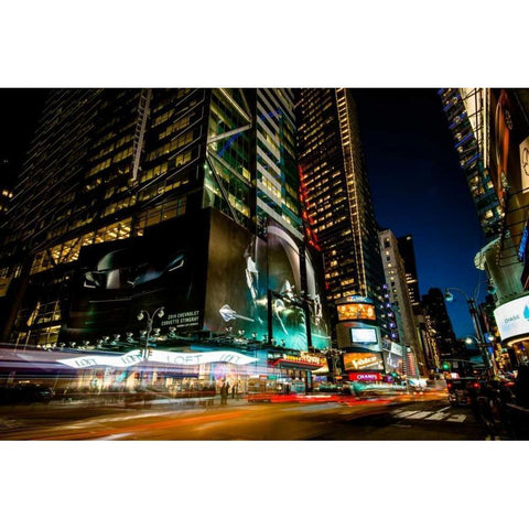 Times Square Rays of Light V White Modern Wood Framed Art Print by Gaudet, Guilliame