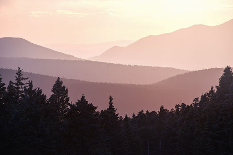 Sunset in the New Mexico Mountains Black Ornate Wood Framed Art Print with Double Matting by Nature Magick