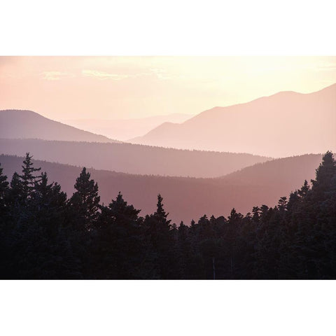 Sunset in the New Mexico Mountains Gold Ornate Wood Framed Art Print with Double Matting by Nature Magick