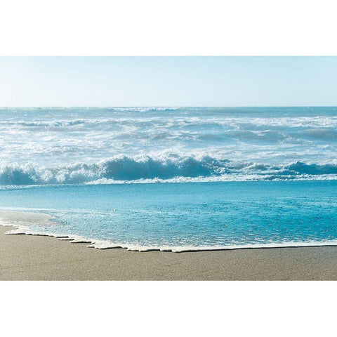 Turquoise Sea Water Beach Landscape Gold Ornate Wood Framed Art Print with Double Matting by Nature Magick