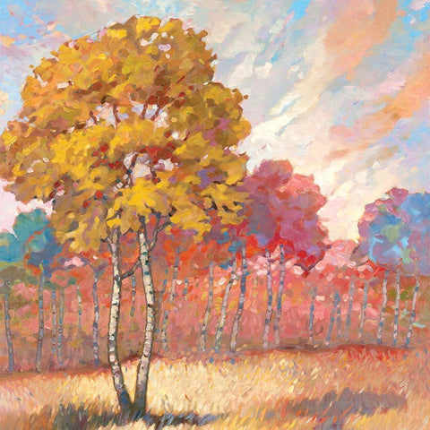 Tree Line II White Modern Wood Framed Art Print by Reynolds, Graham