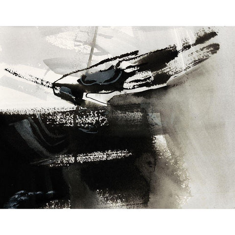 Midnight Abstract IV White Modern Wood Framed Art Print by Guna Bianka