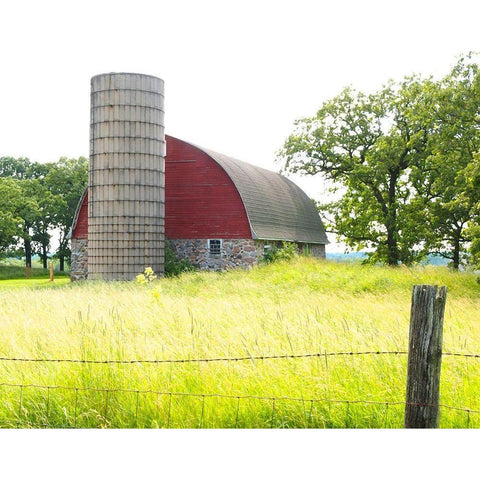 Red Silo  Black Modern Wood Framed Art Print with Double Matting by Wilson, Gerry