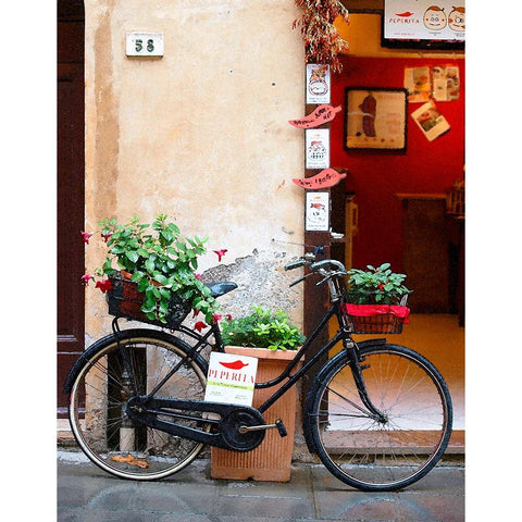 Bicyclette Gold Ornate Wood Framed Art Print with Double Matting by Wilson, Gerry