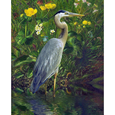 Bluish Brooding White Modern Wood Framed Art Print by Hunziker, Steve
