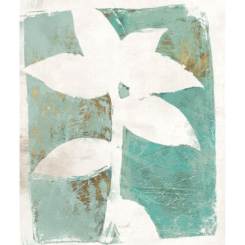 Solitaire Flora Green Version White Modern Wood Framed Art Print by St Hillaire, Elizabeth