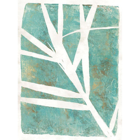 Tropical Frond Green Version White Modern Wood Framed Art Print by St Hillaire, Elizabeth