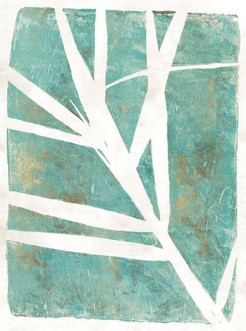 Tropical Frond Green Version White Modern Wood Framed Art Print with Double Matting by St Hillaire, Elizabeth
