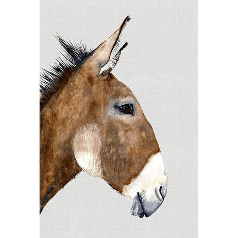 Brown DonkeyÂ  Black Modern Wood Framed Art Print by Hatfield, Jodi