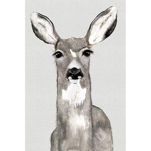 Oh Deer I  Black Modern Wood Framed Art Print with Double Matting by Hatfield, Jodi