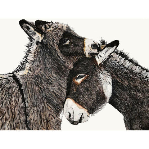 Johnny and June  White Modern Wood Framed Art Print by Hatfiled, Jodi