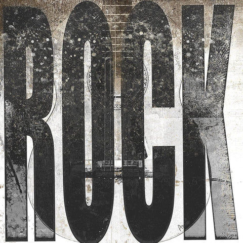 Rock Black Ornate Wood Framed Art Print with Double Matting by Smith, Karen