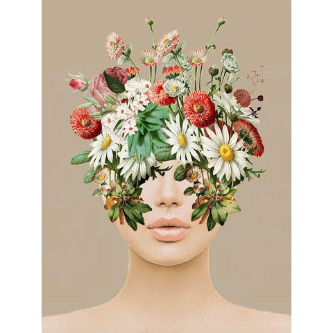 Flower Head  Black Modern Wood Framed Art Print by Smith, Karen