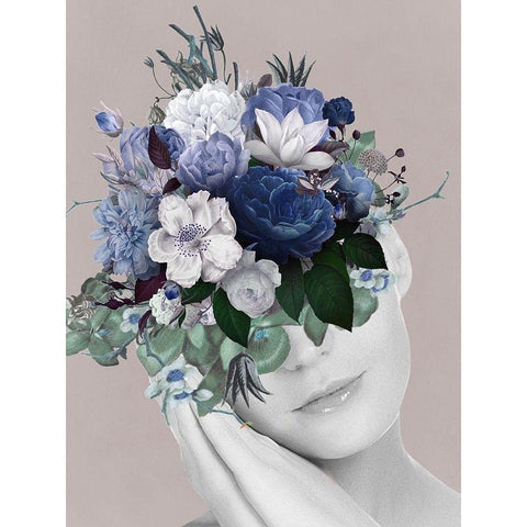 Flower Sleep  Black Modern Wood Framed Art Print with Double Matting by Smith, Karen