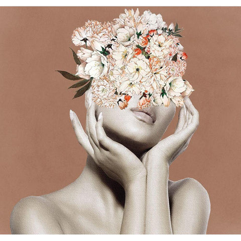 Flower PoseÂ  Black Modern Wood Framed Art Print with Double Matting by Smith, Karen