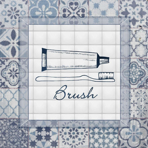 Wash up Brush up III Black Modern Wood Framed Art Print with Double Matting by Smith, Karen