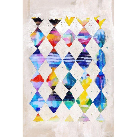 Diamond Palette I  Black Modern Wood Framed Art Print with Double Matting by Smith, Karen