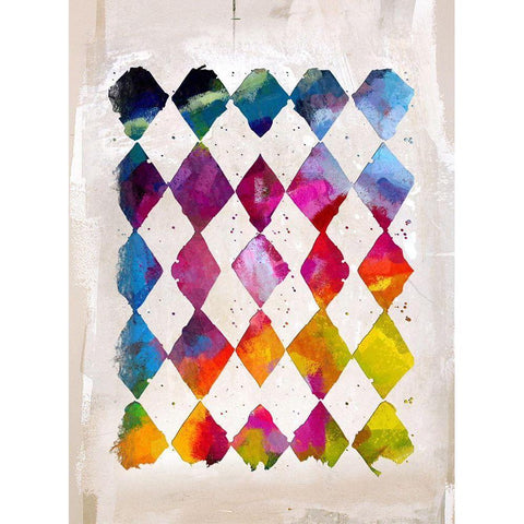 Diamond Palette II Gold Ornate Wood Framed Art Print with Double Matting by Smith, Karen