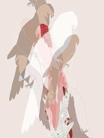 The Birds  White Modern Wood Framed Art Print with Double Matting by Bainbridge, Hope