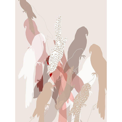 The Birds II  Gold Ornate Wood Framed Art Print with Double Matting by Bainbridge, Hope