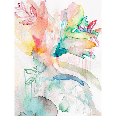 Island Florals I  Black Modern Wood Framed Art Print by Bainbridge, Hope