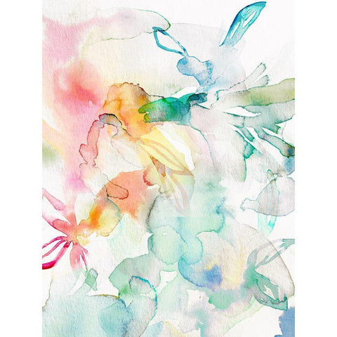 Island Florals II  Gold Ornate Wood Framed Art Print with Double Matting by Bainbridge, Hope