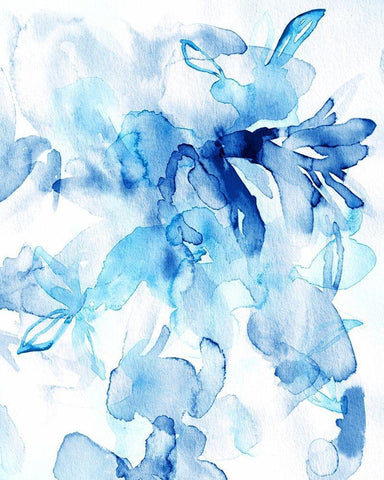 Lullaby Blue II White Modern Wood Framed Art Print with Double Matting by Bainbridge, Hope