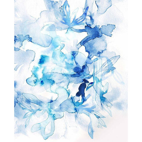 Lullaby Blue III Black Modern Wood Framed Art Print with Double Matting by Bainbridge, Hope