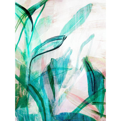 Green Graffiti I White Modern Wood Framed Art Print by Bainbridge, Hope