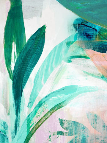 Green Graffiti III  White Modern Wood Framed Art Print with Double Matting by Bainbridge, Hope