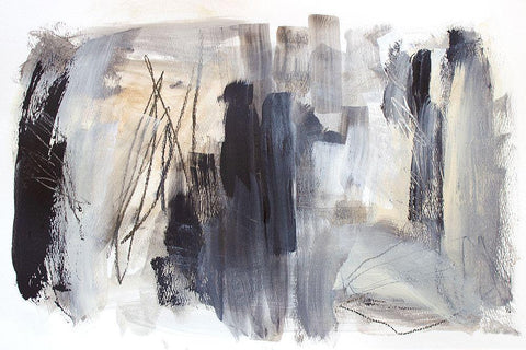 Cinders and Smoke White Modern Wood Framed Art Print with Double Matting by Bainbridge, Hope