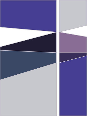 Divided Violet White Modern Wood Framed Art Print with Double Matting by Hauanio, Sandi