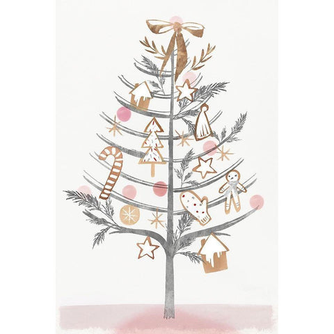 Ginger Bread Tree I  Black Modern Wood Framed Art Print by PI Studio