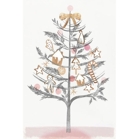 Ginger Bread Tree II  Black Modern Wood Framed Art Print with Double Matting by PI Studio