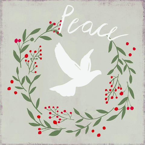 Peace Dove  White Modern Wood Framed Art Print with Double Matting by PI Studio