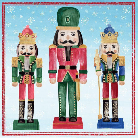 Three Nutcrackers I Black Modern Wood Framed Art Print with Double Matting by PI Studio