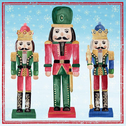 Three Nutcrackers I Black Ornate Wood Framed Art Print with Double Matting by PI Studio