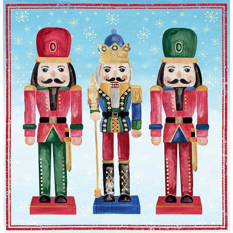 Three Nutcrackers II Gold Ornate Wood Framed Art Print with Double Matting by PI Studio
