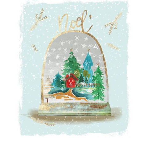 Holiday Snow Globe III  Black Modern Wood Framed Art Print by PI Studio