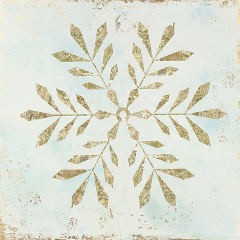 Glistening Snowflake II  Gold Ornate Wood Framed Art Print with Double Matting by PI Studio