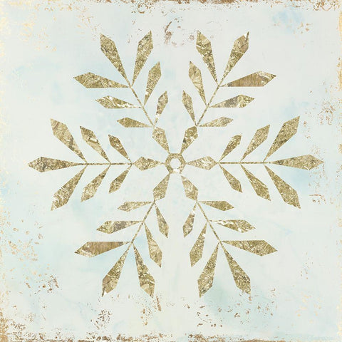 Glistening Snowflake II  White Modern Wood Framed Art Print with Double Matting by PI Studio