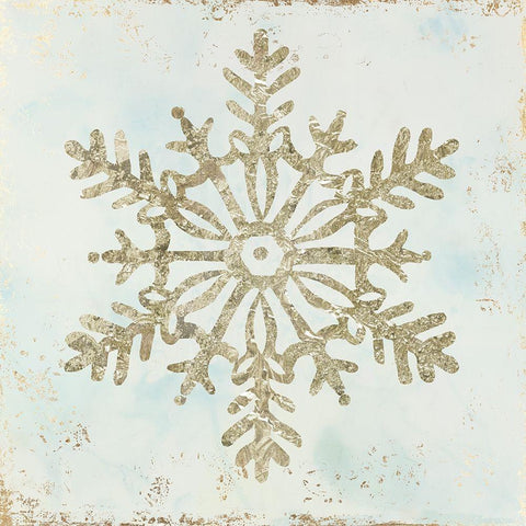 Glistening Snowflake III  Black Ornate Wood Framed Art Print with Double Matting by PI Studio