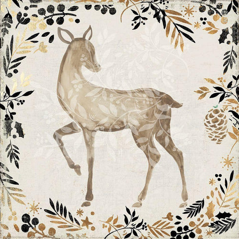 Prancer White Modern Wood Framed Art Print by PI Studio