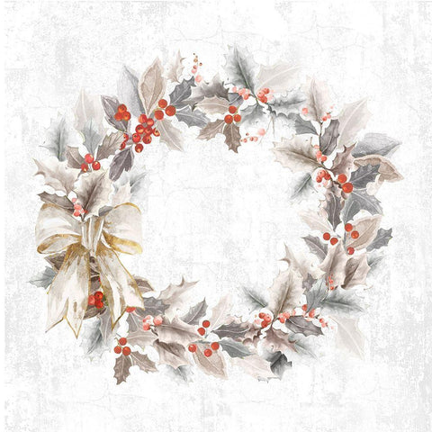 Traditional Wreath White Modern Wood Framed Art Print by PI Studio