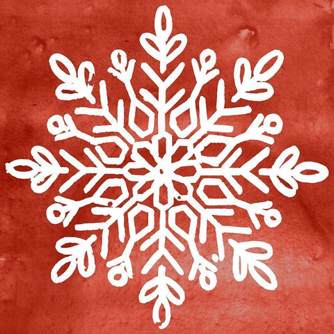 Nordic Snowflake I  White Modern Wood Framed Art Print by PI Studio