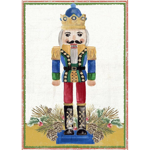 Wintery Nutcracker  Black Modern Wood Framed Art Print with Double Matting by PI Studio