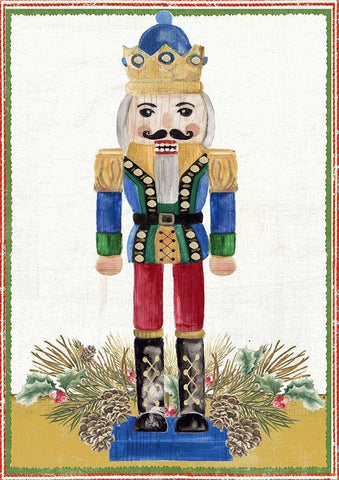 Wintery Nutcracker  White Modern Wood Framed Art Print with Double Matting by PI Studio